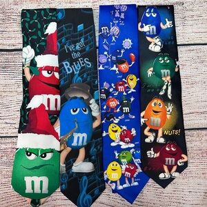 Vintage 90s M&M’s Ralph Marlin Novelty Tie Lot of 4 – New w/ Tags